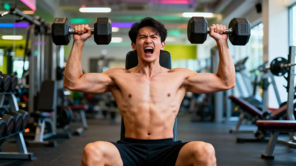 La variante V-sit Shoulder Press lavora su core e spalle: provala, per chiudere l’anno in forma